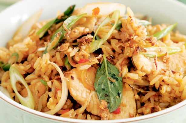Recipe Fried Rice With Anchovy Diced Chicken
