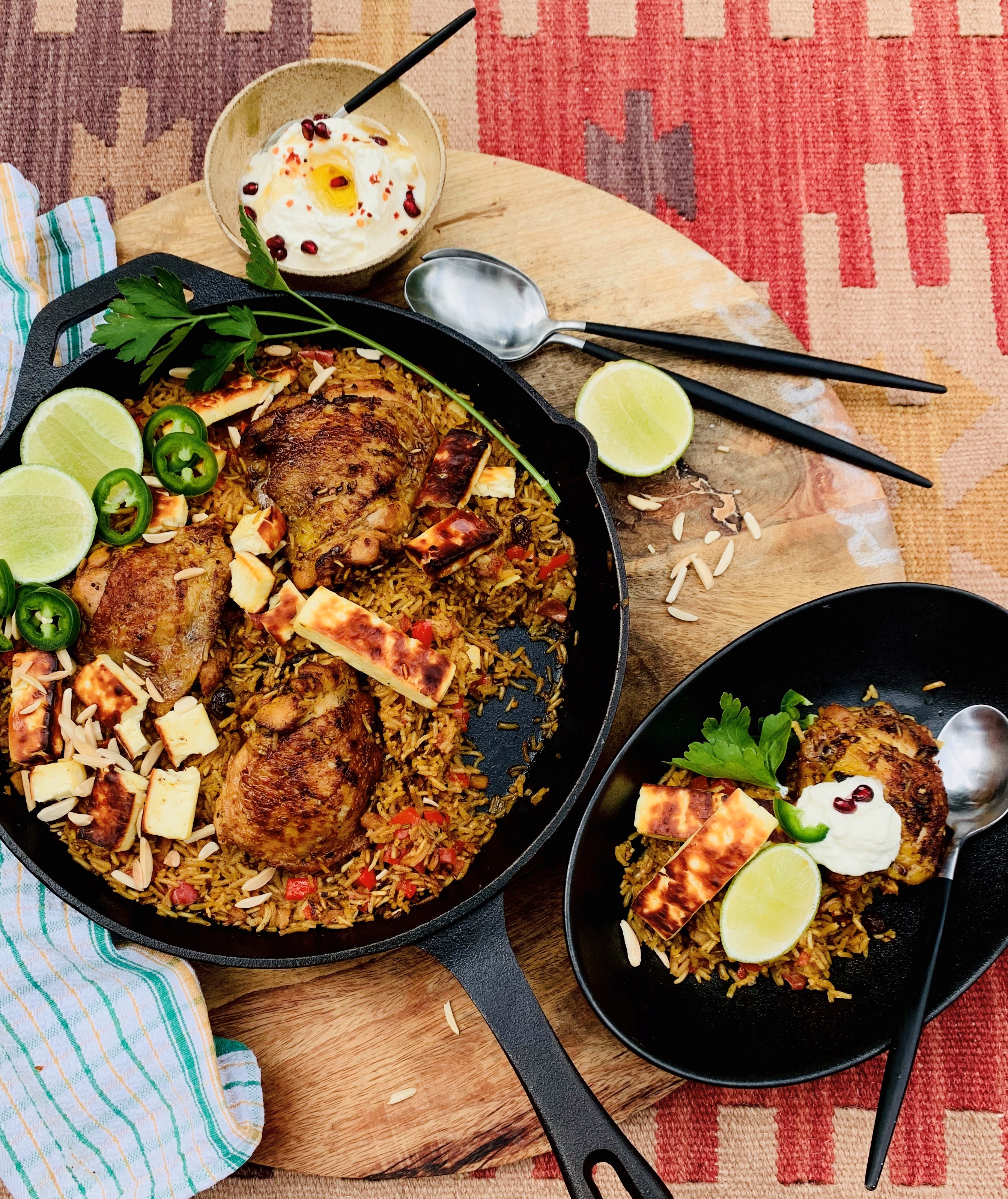 Recipe Middle Eastern Skillet Chicken Rice One Pan Dinner04