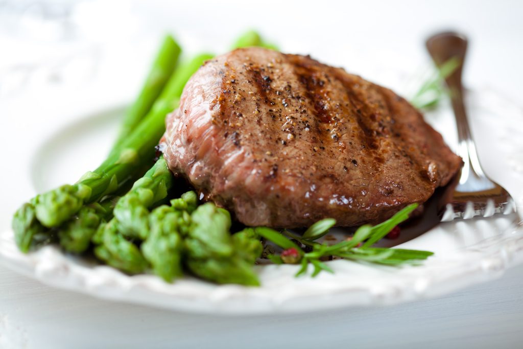 Recipe Pan Tossed Steak With Asparagus And Bone Broth Reduction Jus